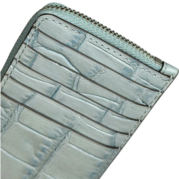 TORY BURCH Robinson Croc-Embossed Leather Top-Zip Card Case - Picture 5 of 6